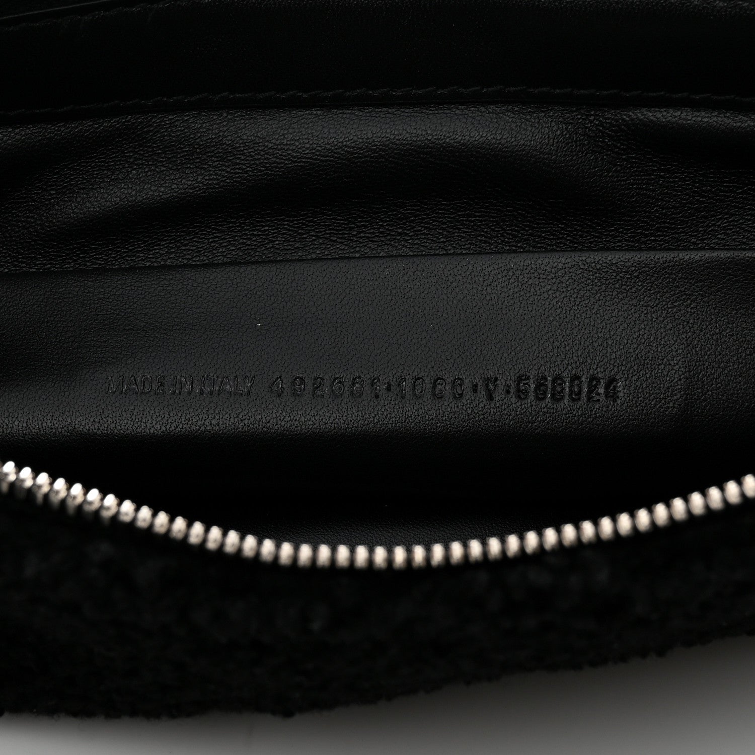 Balenciaga Sheepskin Shearling Contrasted Logo Large Zip Pouch Black 7 of 7