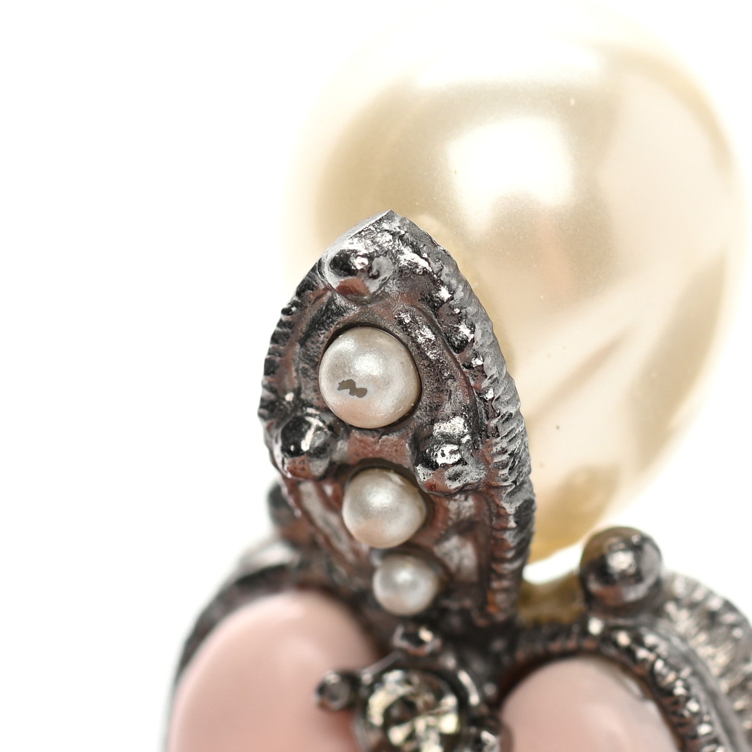 Chanel Ruthenium Pearl CC Drop Necklace 7 of 8