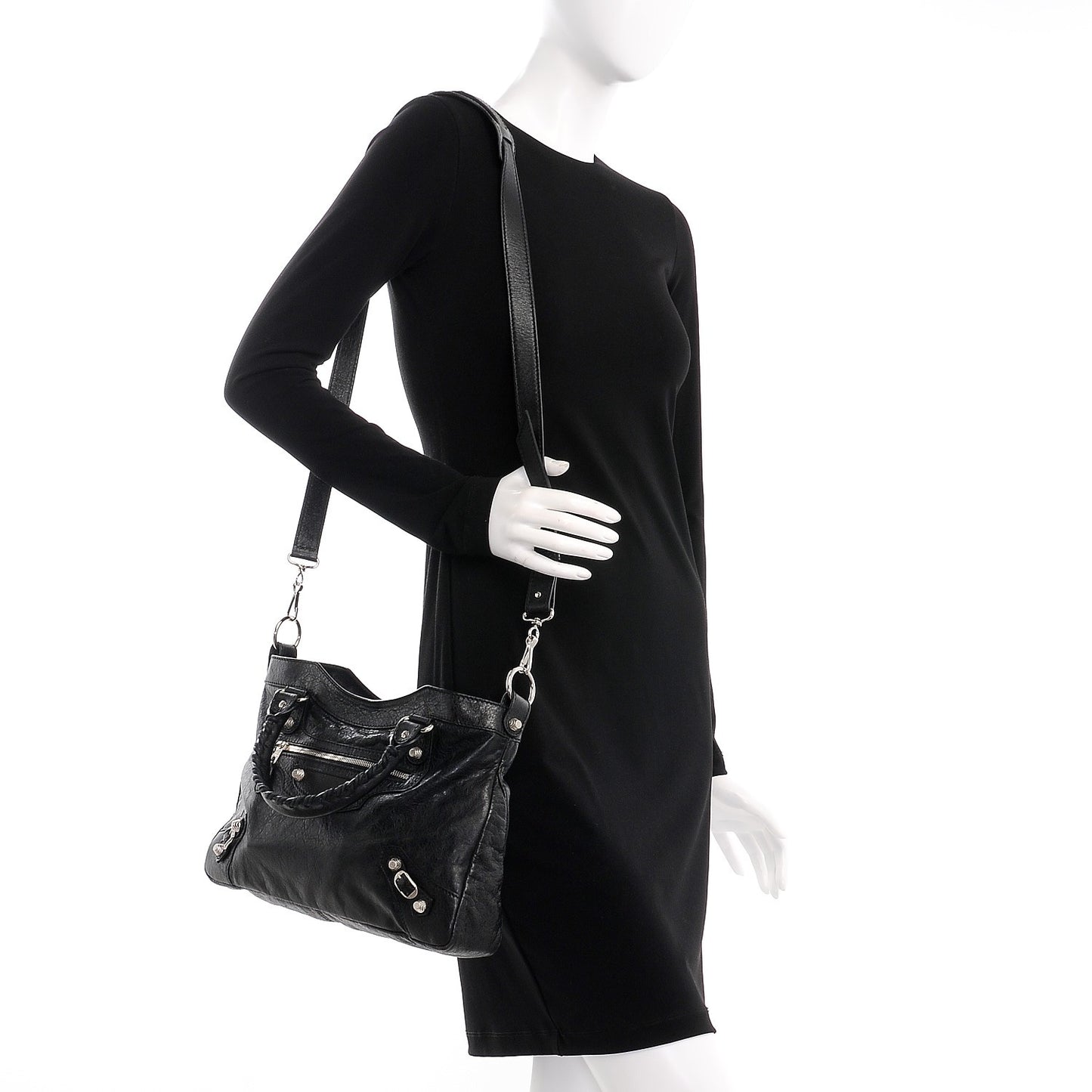 Agneau Giant 12 Silver Hardware Town Black