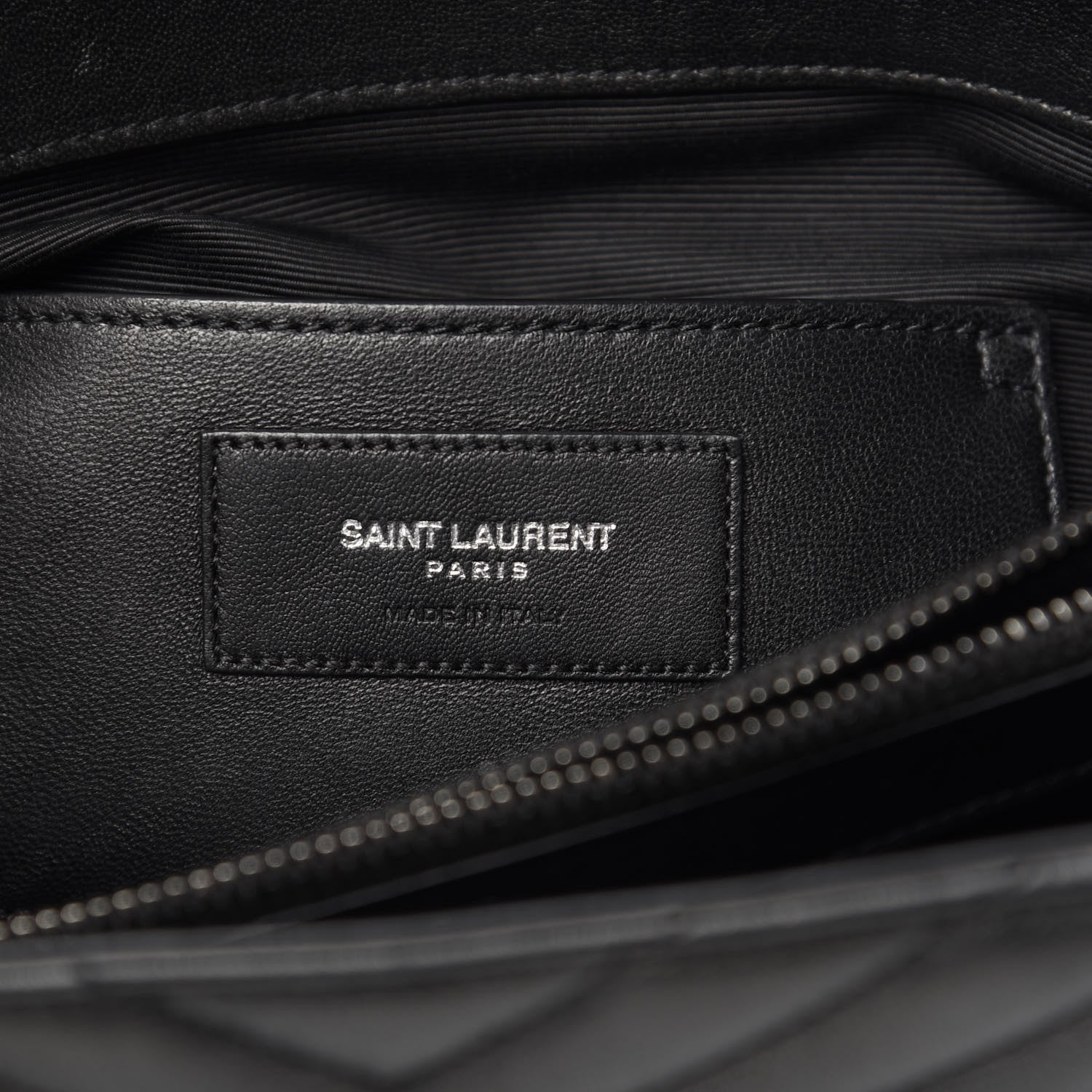Saint Laurent Sheepskin Matelasse Chevron Monogram Large College Satchel Black 6 of 11