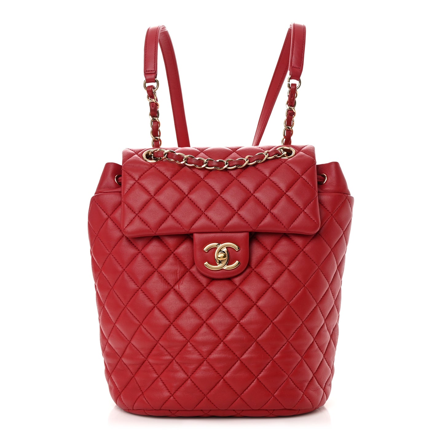 Lambskin Quilted Small Urban Spirit Backpack Red