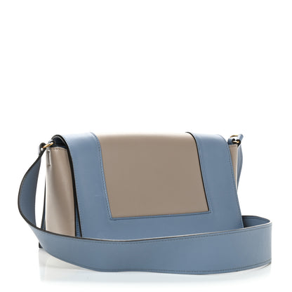 Celine Shiny Smooth Calfskin Medium Frame Shoulder Bag Medium Blue Light Taupe 2 of 10