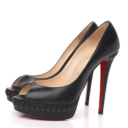 Christian Louboutin Calfskin Lady Indiana 140 Pumps 40.5 Black 3 of 11
