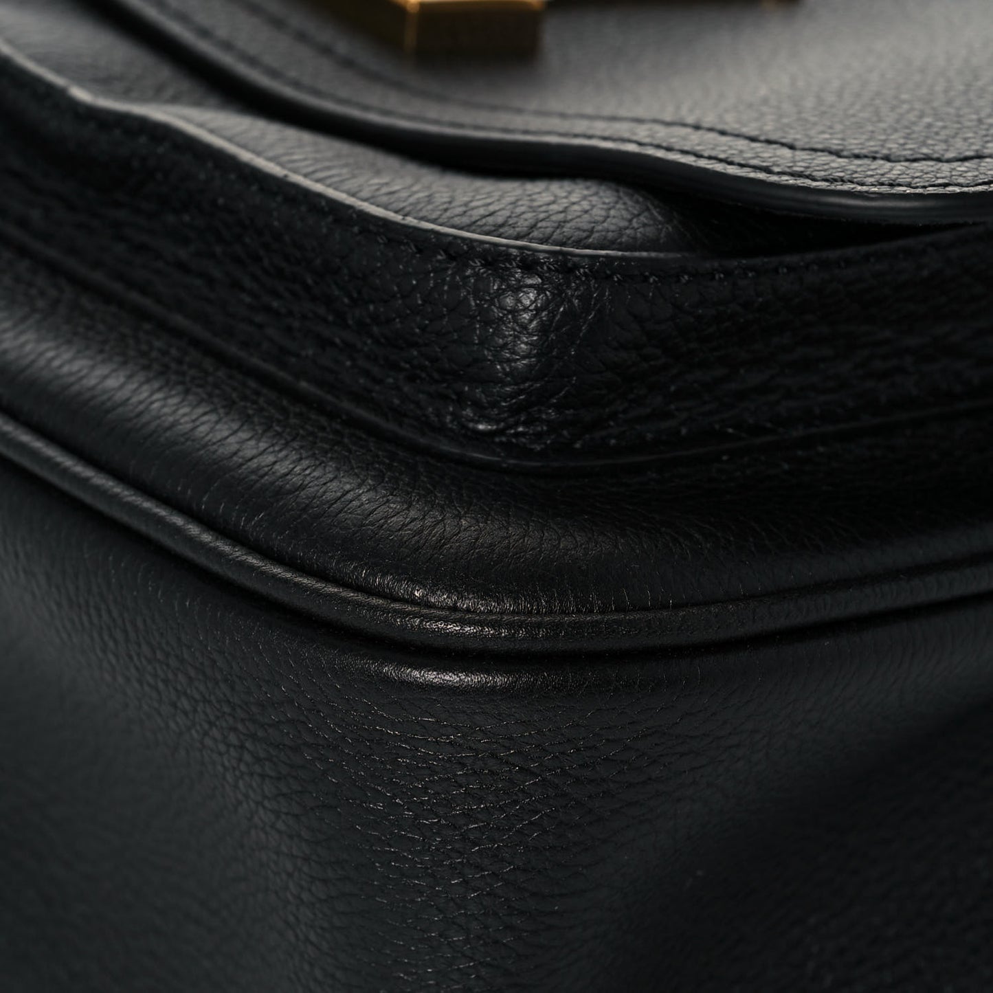 Grained Calfskin Lockme Chain Bag PM Black
