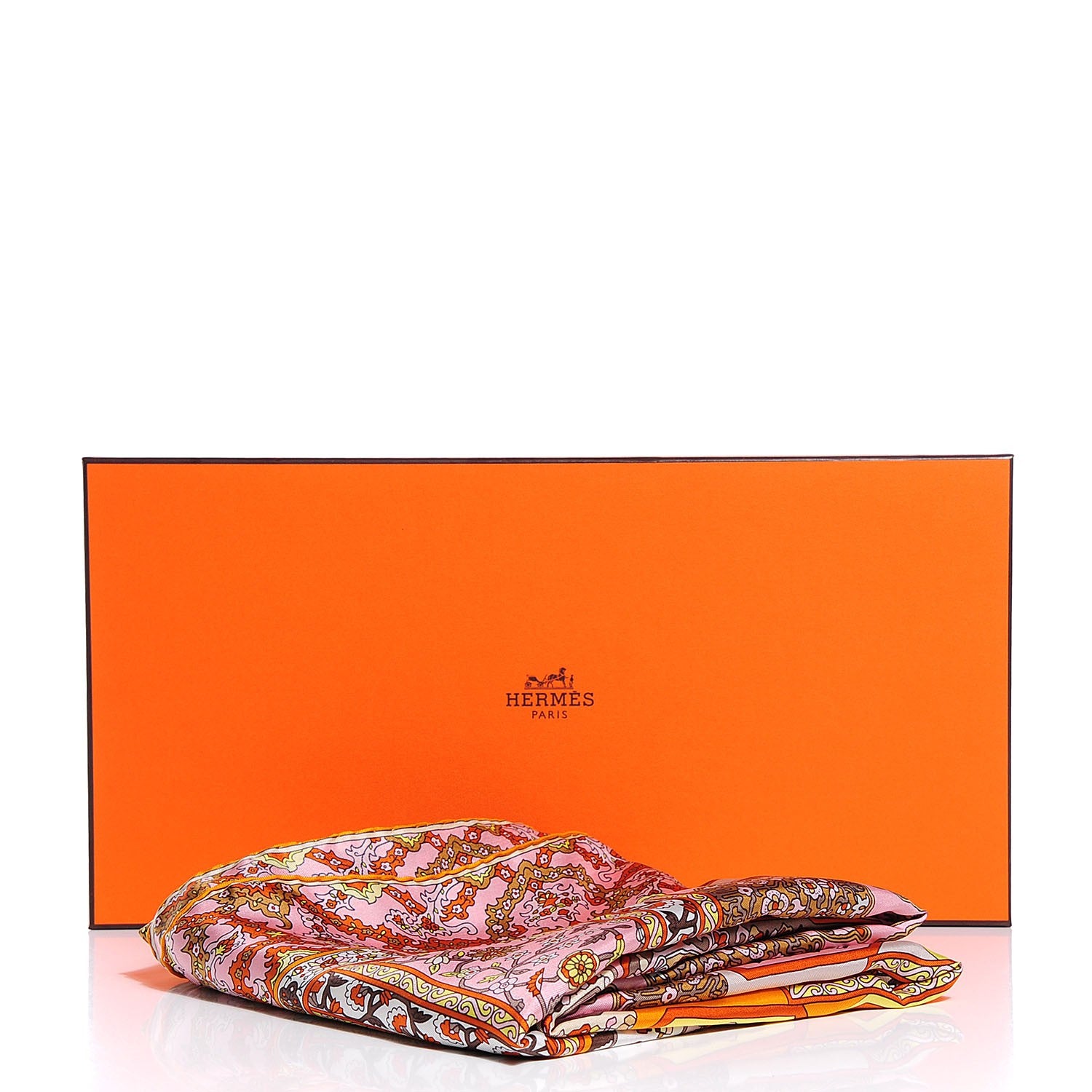Hermes Twill Tapis Persans Scarf 140 Rose Soleil Beige 8 of 8