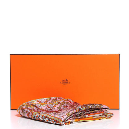 Hermes Twill Tapis Persans Scarf 140 Rose Soleil Beige 8 of 8