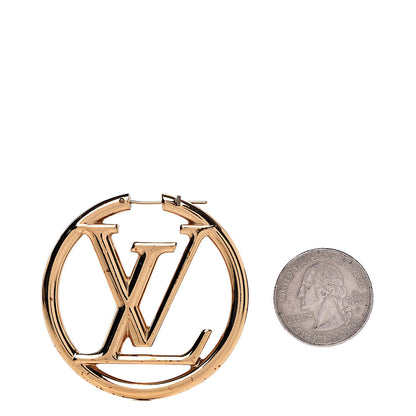 Louis Vuitton Metal Louise Hoop Earrings Gold 3 of 7
