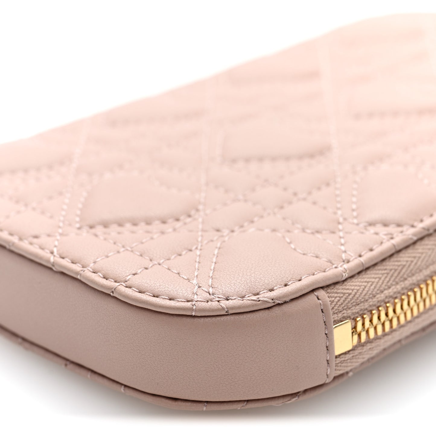 Lambskin Cannage Dioramour Lady Dior Phone Holder Light Pink Light Pink