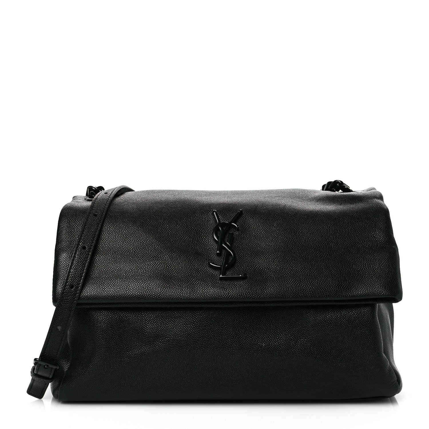 Saint Laurent Grain De Poudre Monogram Monochrome Toy West Hollywood Fold-Over Bag Black 1 of 9