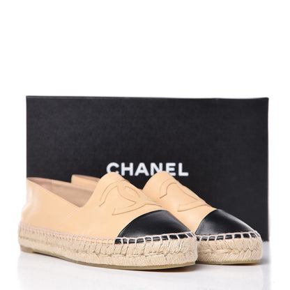 Chanel Lambskin CC Espadrilles 39 Beige Black 12 of 12