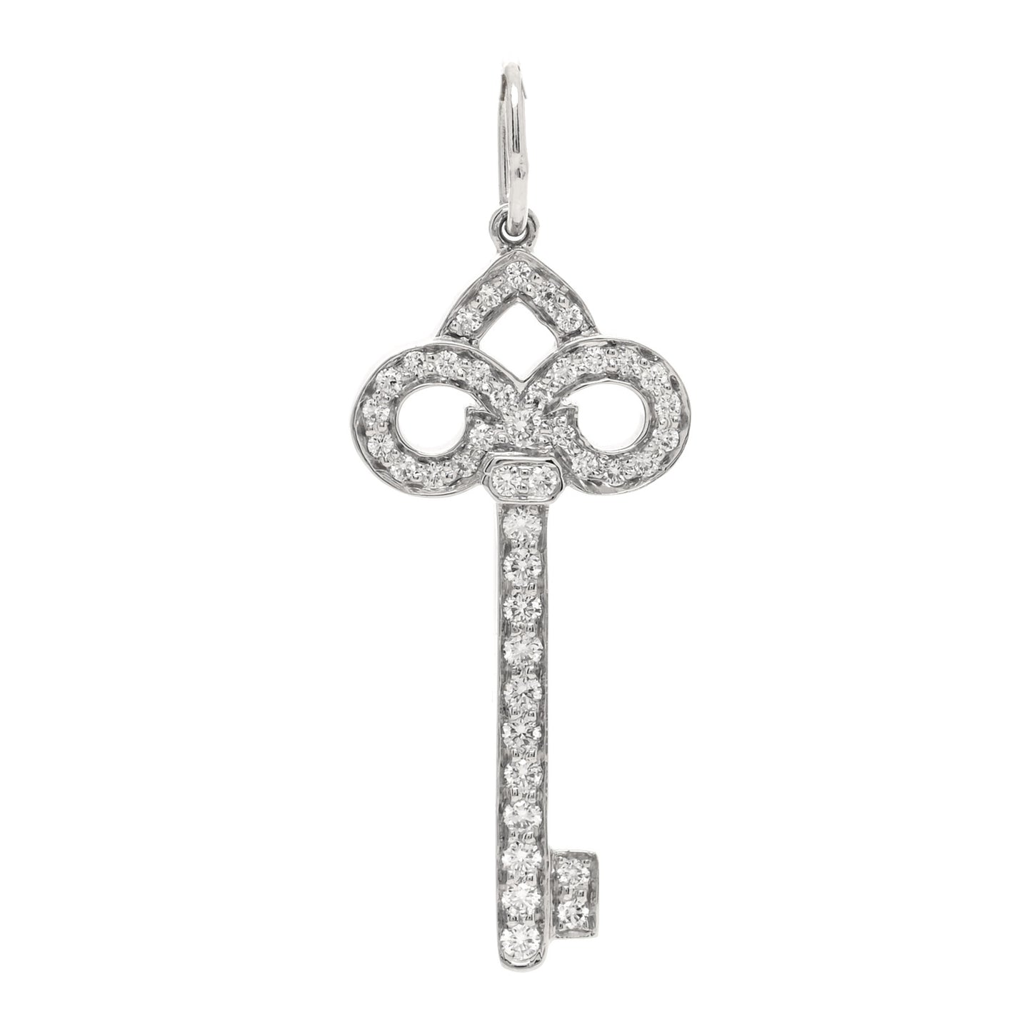 Platinum Diamond .12ct Fleur De Lis Key Pendant