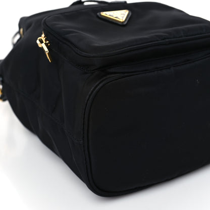 Prada Saffiano Tessuto Nylon Mini Bucket Crossbody Bag Black 7 of 9