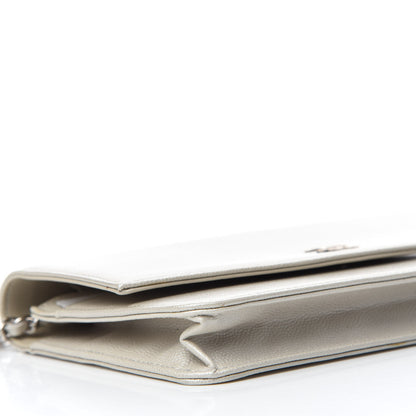 Chanel Caviar Sevruga Wallet on Chain WOC Silver 6 of 15