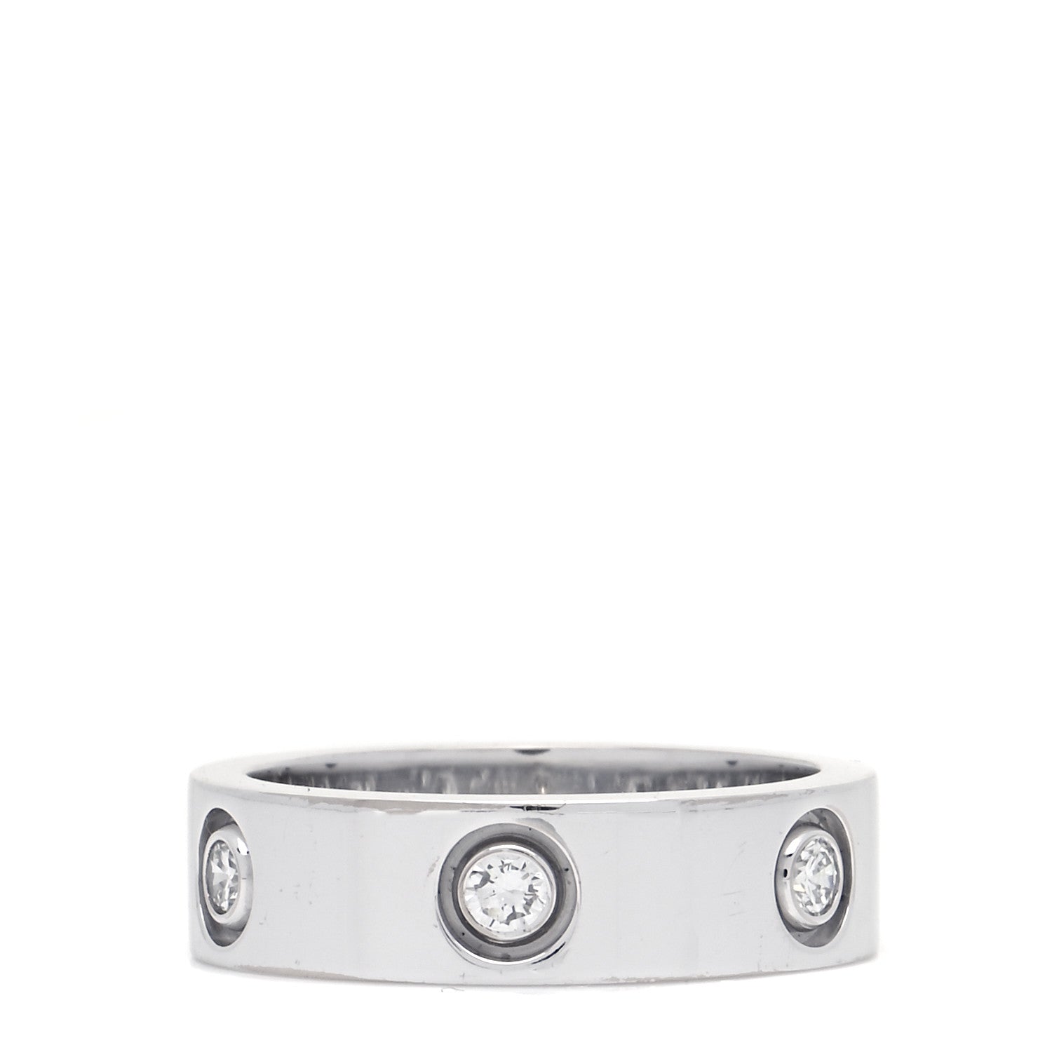 Cartier 18K White Gold 6 Diamond 5.5mm LOVE Ring 54 7 1 of 6