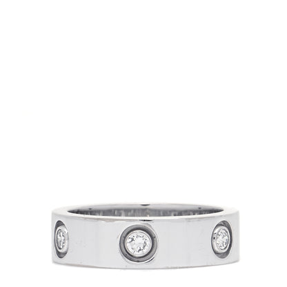Cartier 18K White Gold 6 Diamond 5.5mm LOVE Ring 54 7 1 of 6
