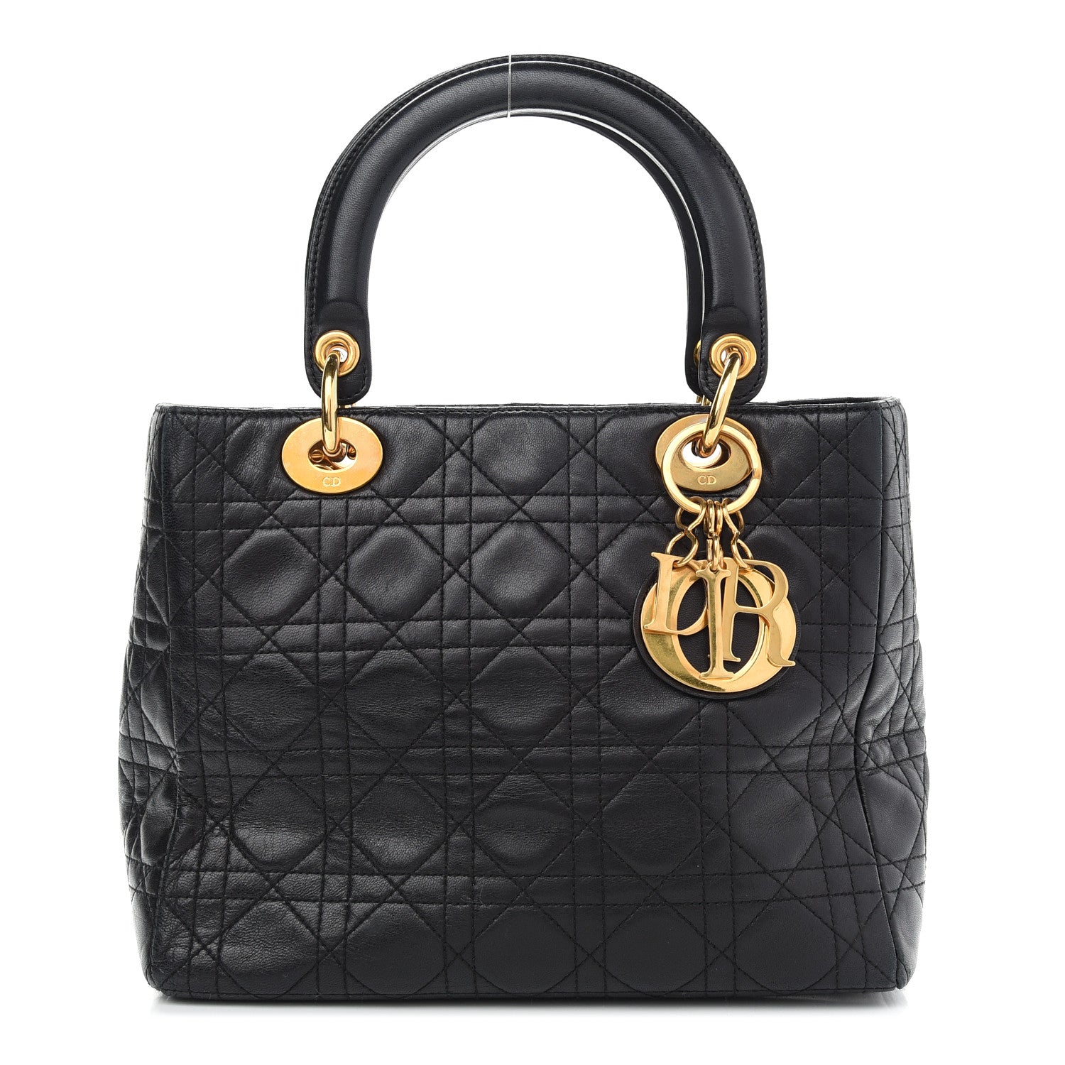 Christian Dior Lambskin Cannage Medium Lady Dior Black 1 of 8