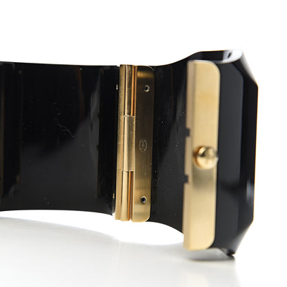 Chanel Resin CC Cuff Black Gold 5 of 5