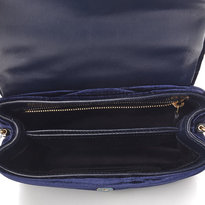 Saint Laurent Velvet Y Quilted Monogram Toy Loulou Crossbody Bag Navy 7 of 8