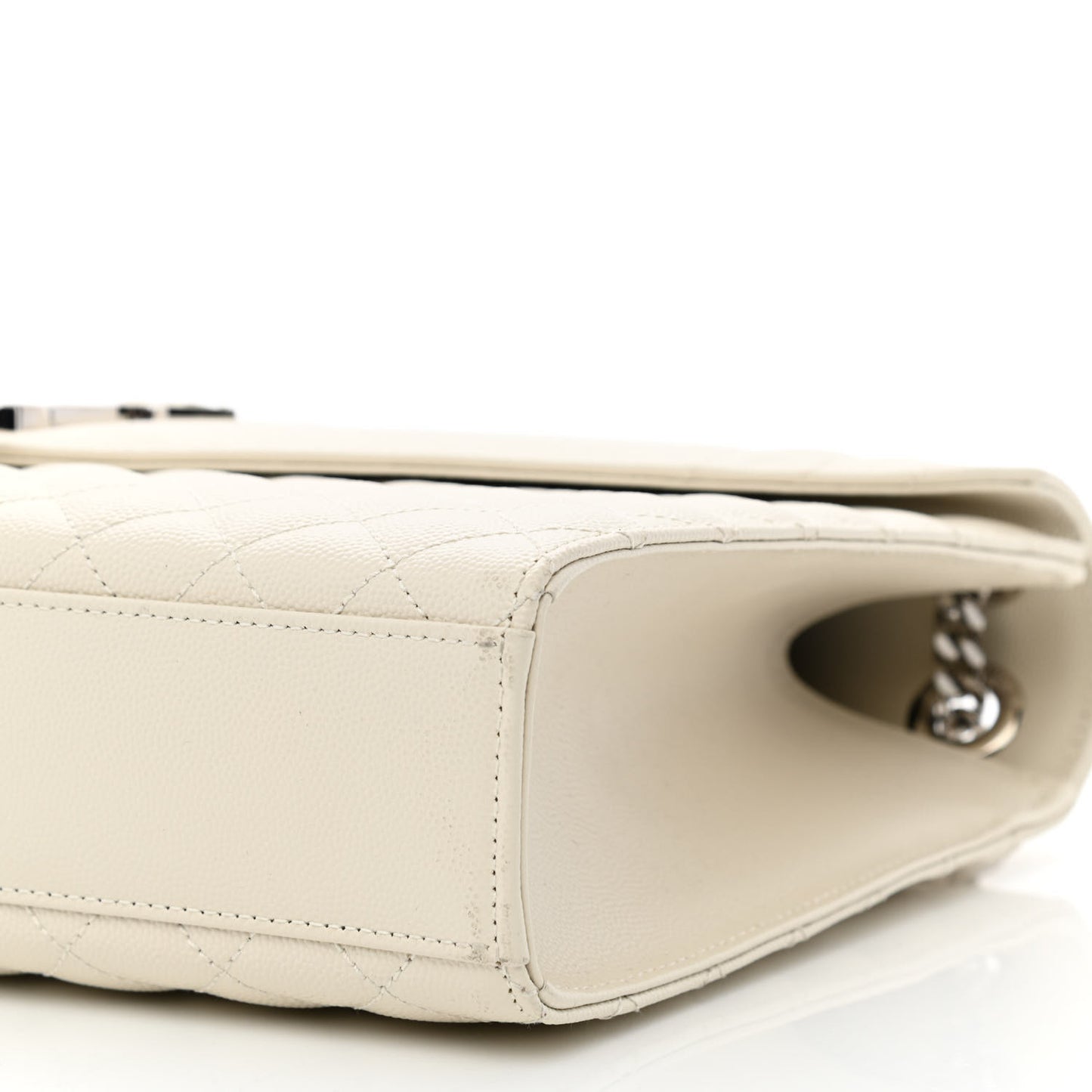 Grain De Poudre Textured Mixed Matelasse Large Triquilt Monogram Satchel Porcellana