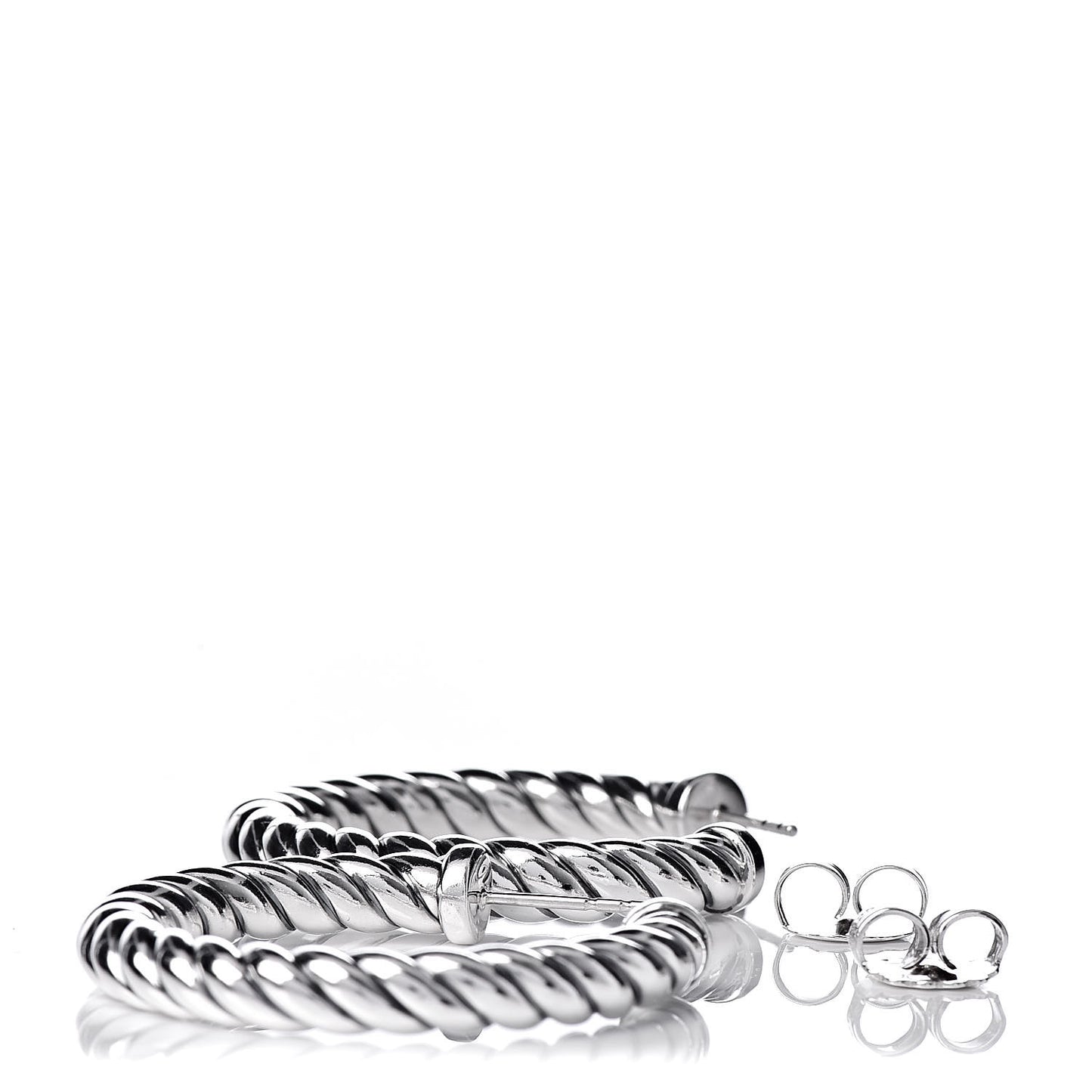 Sterling Silver 39mm Large Classic Classics Hoop Earrings