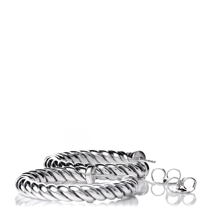 David Yurman Sterling Silver 39mm Large Classic Classics Hoop Earrings 3 of 4