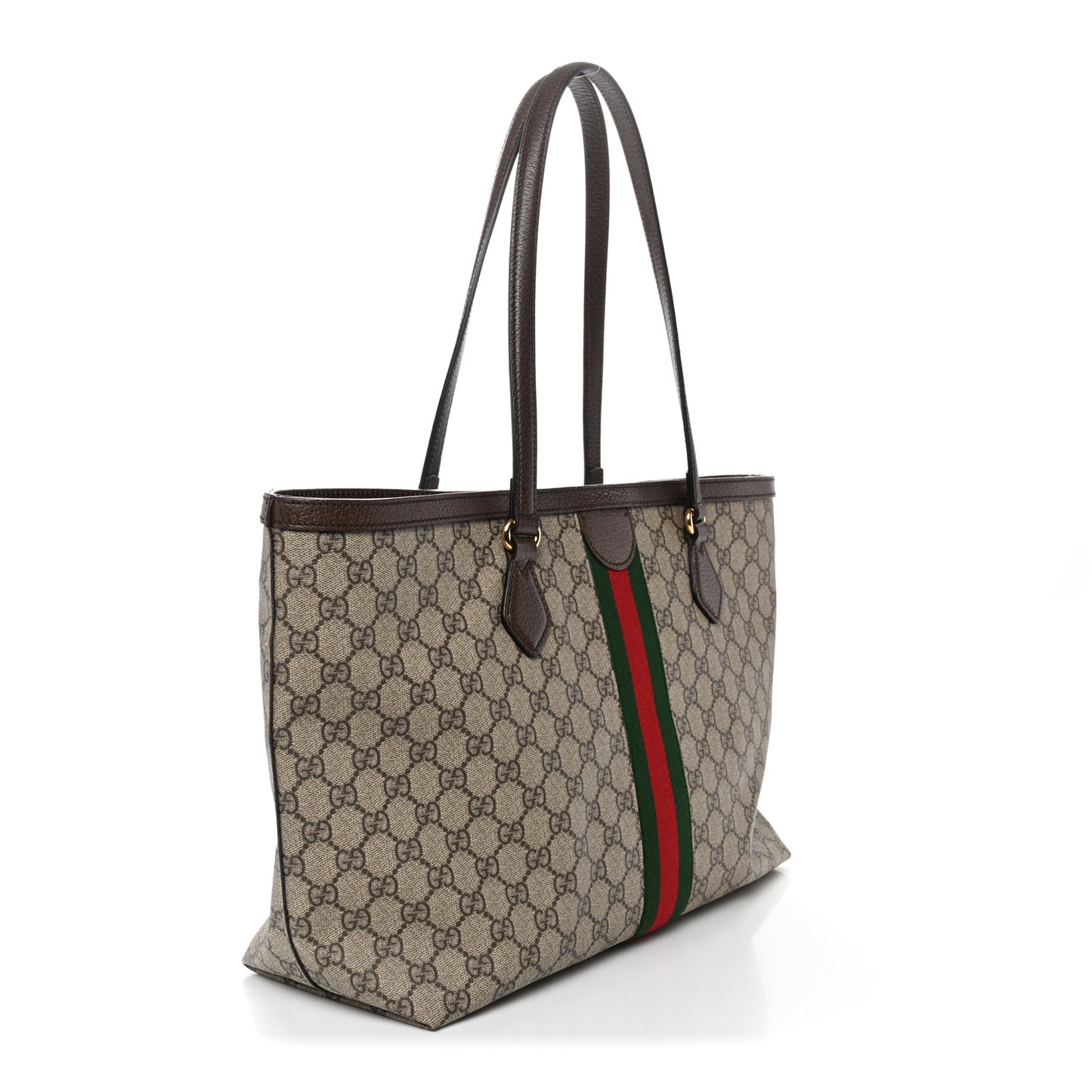 GG Supreme Monogram Medium Ophidia Shopping Tote Brown