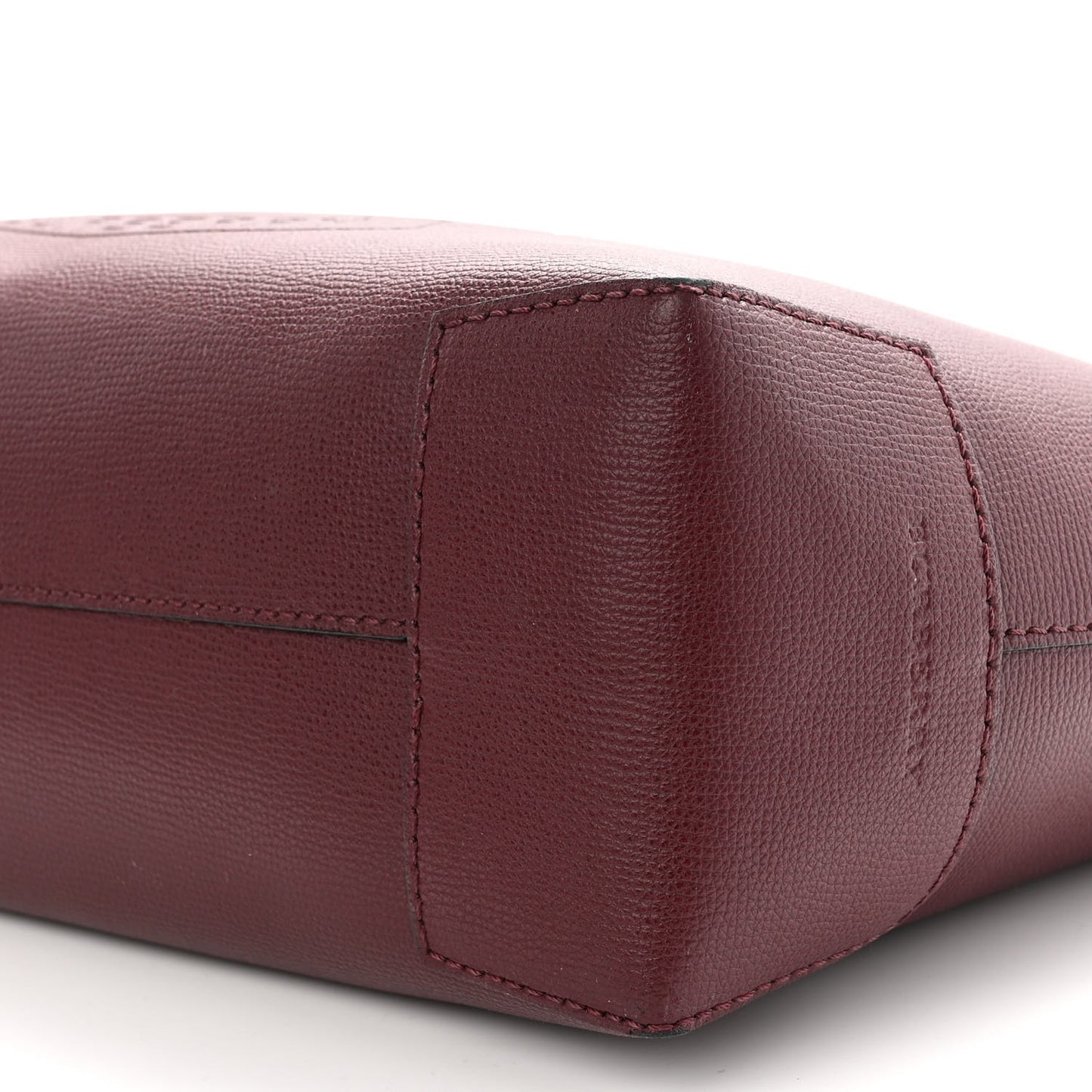 Calfskin Crest Embossed Small Tote Burgundy