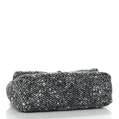 Chanel Tweed Quilted Medium Chanel 19 Flap Black White 4 of 9