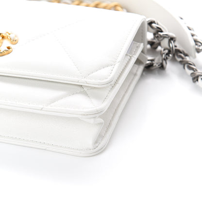 Chanel Goatskin Quilted 19 Wallet On Chain WOC White 9 of 10