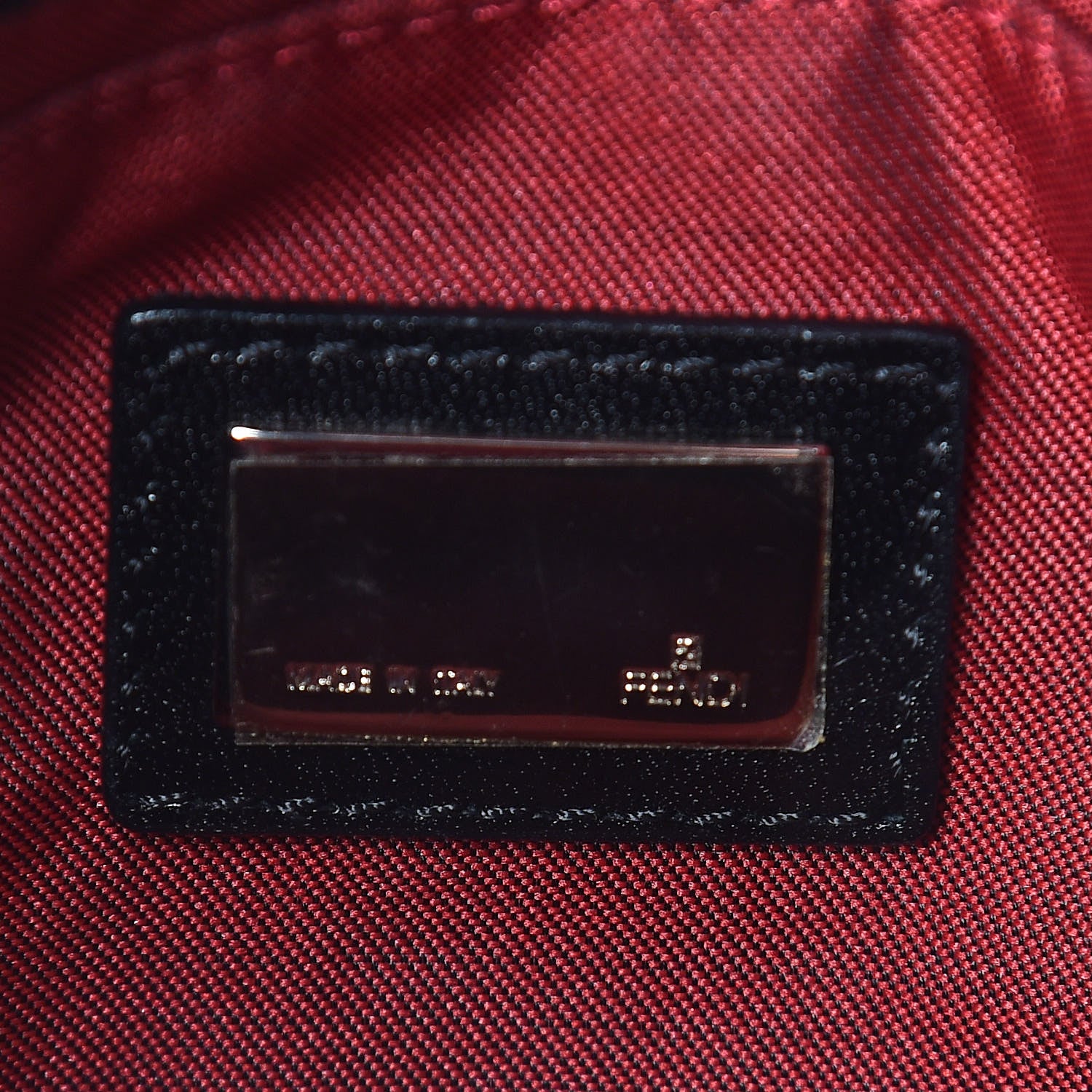 Fendi Zucchino Mini Mama Baguette Black Red 8 of 10