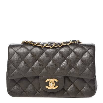 Chanel Caviar Quilted Mini Rectangular Flap Dark Green 1 of 11