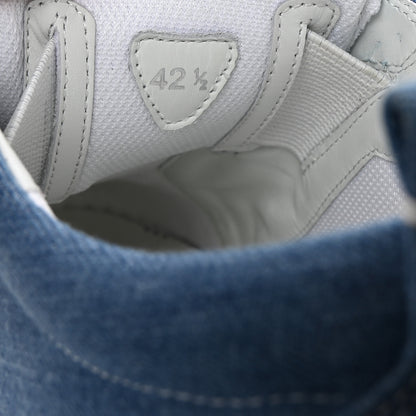 Christian Louboutin Denim Graffiti Mens Fique A Vontade Flat Sneakers 42.5 Blue White 9 of 10