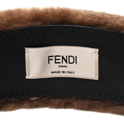 Fendi Shearling FF Logo Headband Tobacco 4 of 5