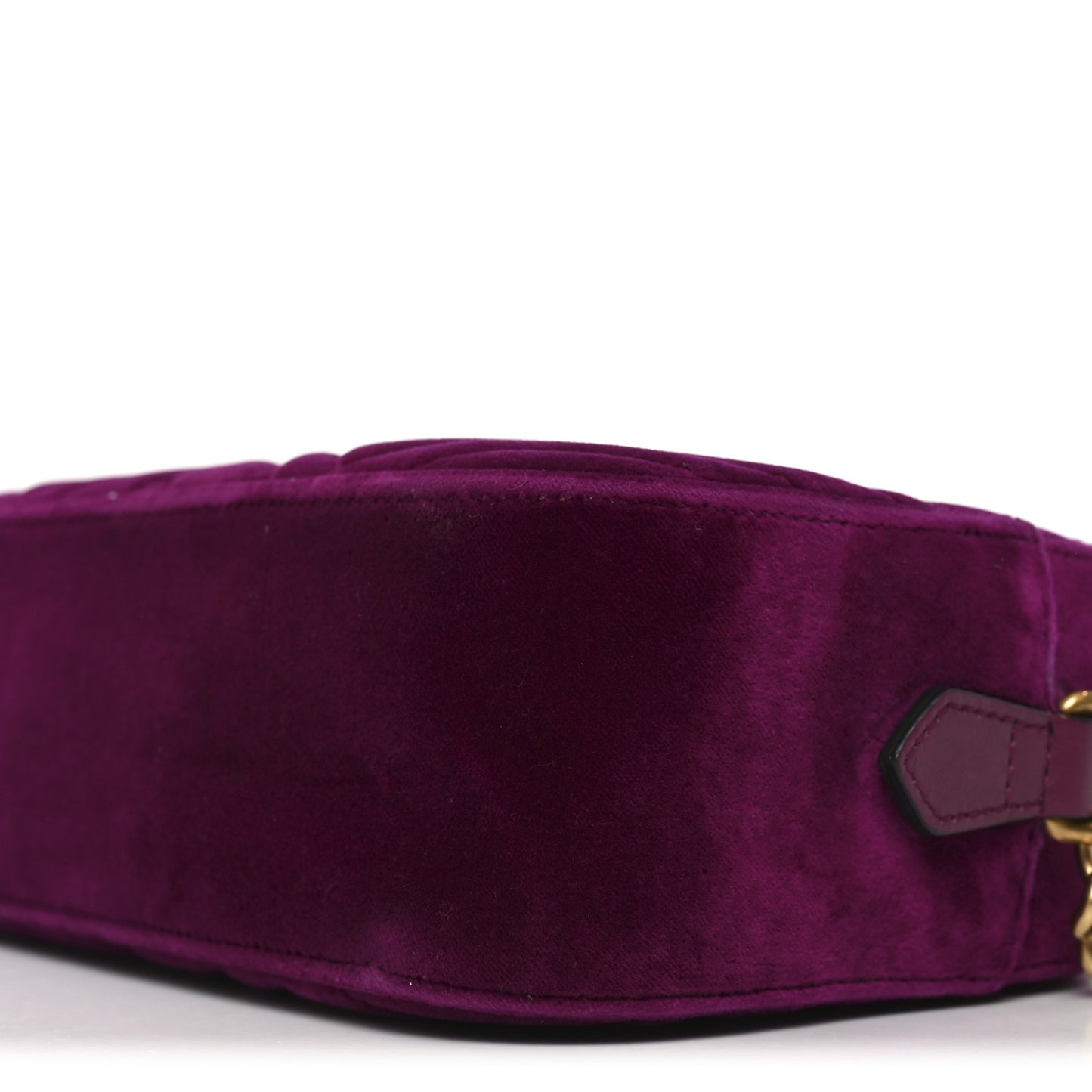Velvet Matelasse Small GG Marmont Chain Shoulder Bag Fuchsia Violet Cyclamen