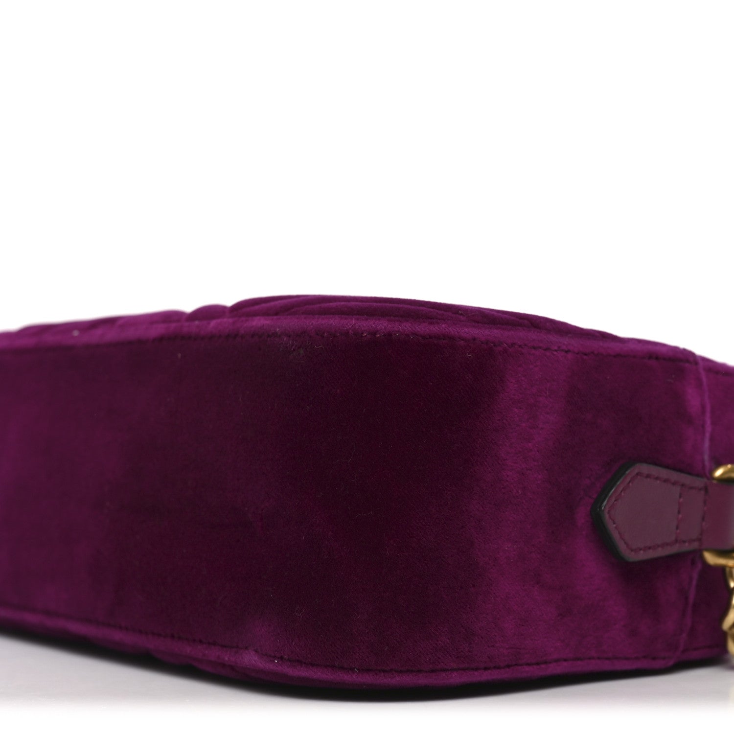 Gucci Velvet Matelasse Small GG Marmont Chain Shoulder Bag Fuchsia Violet Cyclamen 10 of 11