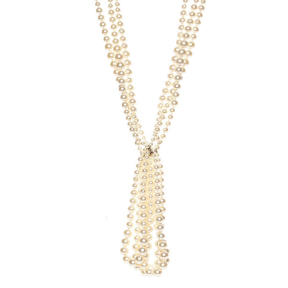 Chanel Pearl Multi Strand CC Necklace Gold 1 of 5