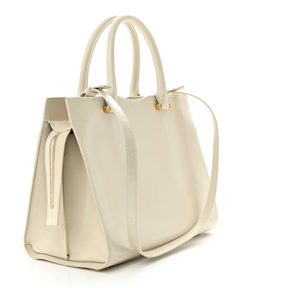Saint Laurent SAINT LAURENT Shiny Calfskin Medium Uptown Tote Crema Soft 3 of 11