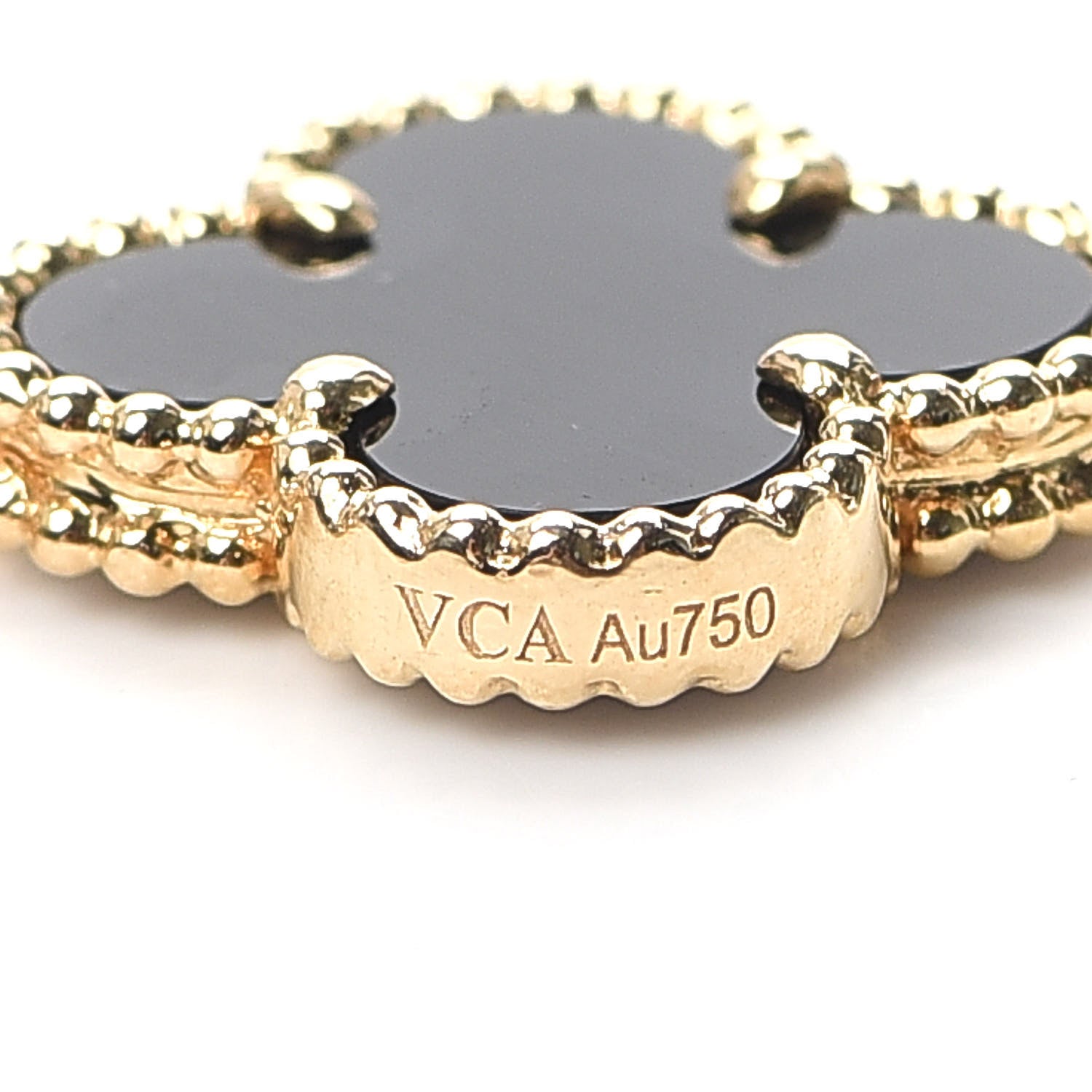 Van Cleef & Arpels 18K Yellow Gold Black Onyx 5 Motifs Vintage Alhambra Bracelet 4 of 5