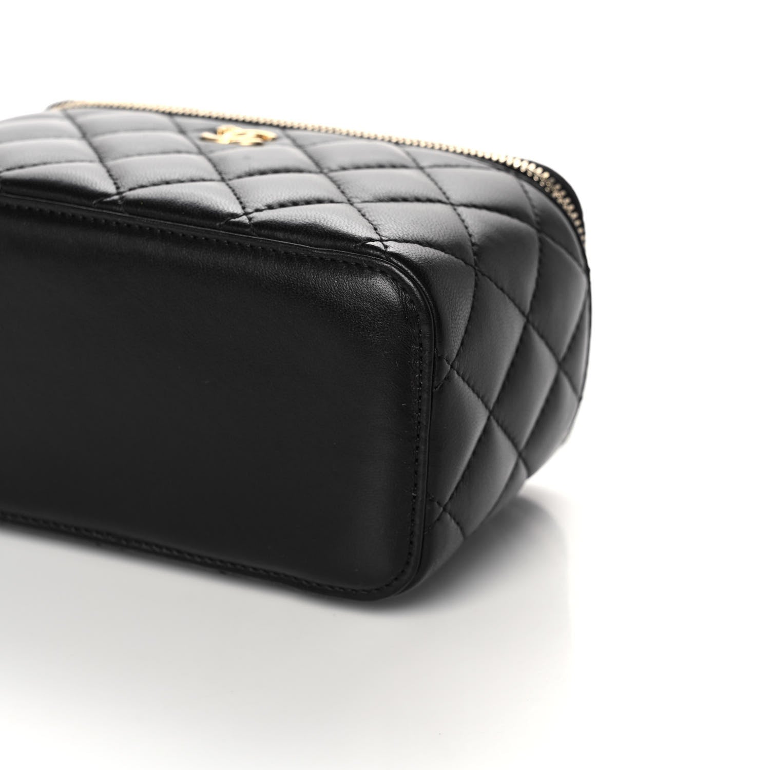 Chanel Lambskin Quilted Small Pearl Crush Vanity Case With Chain Black 10 of 12