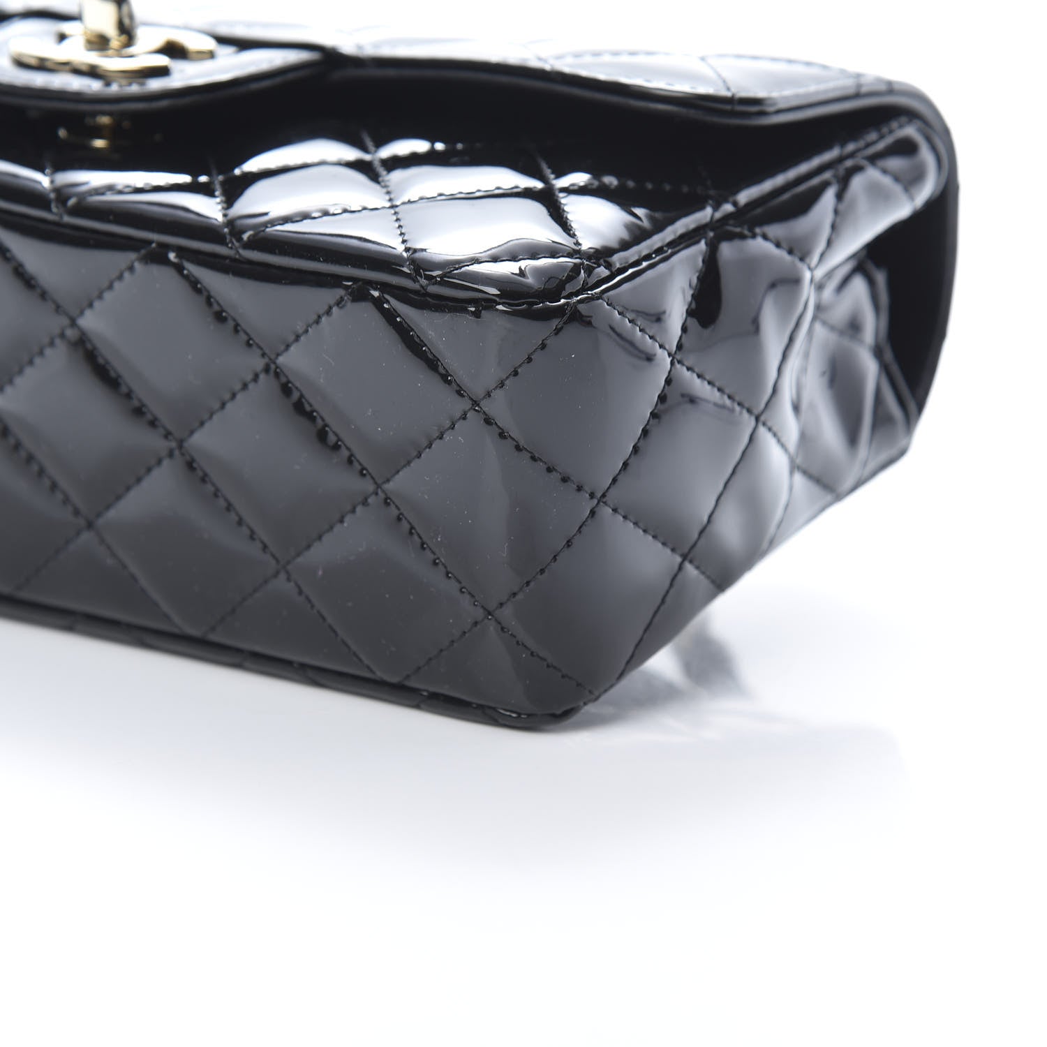 Chanel Patent Calfskin Quilted Mini Rectangular Flap Black 10 of 10