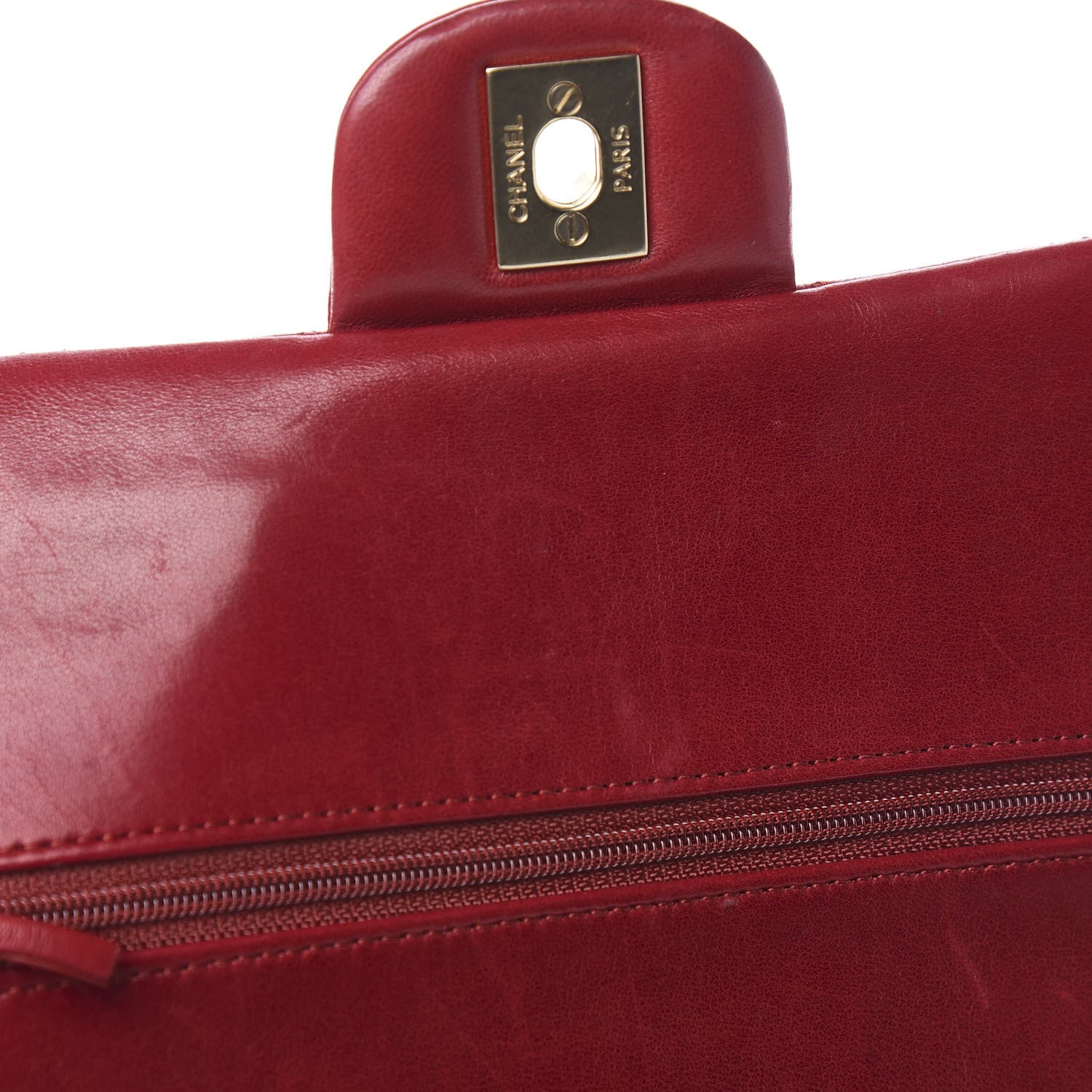 Chanel Lambskin Quilted Medium Double Flap with Charms Red 9 of 18