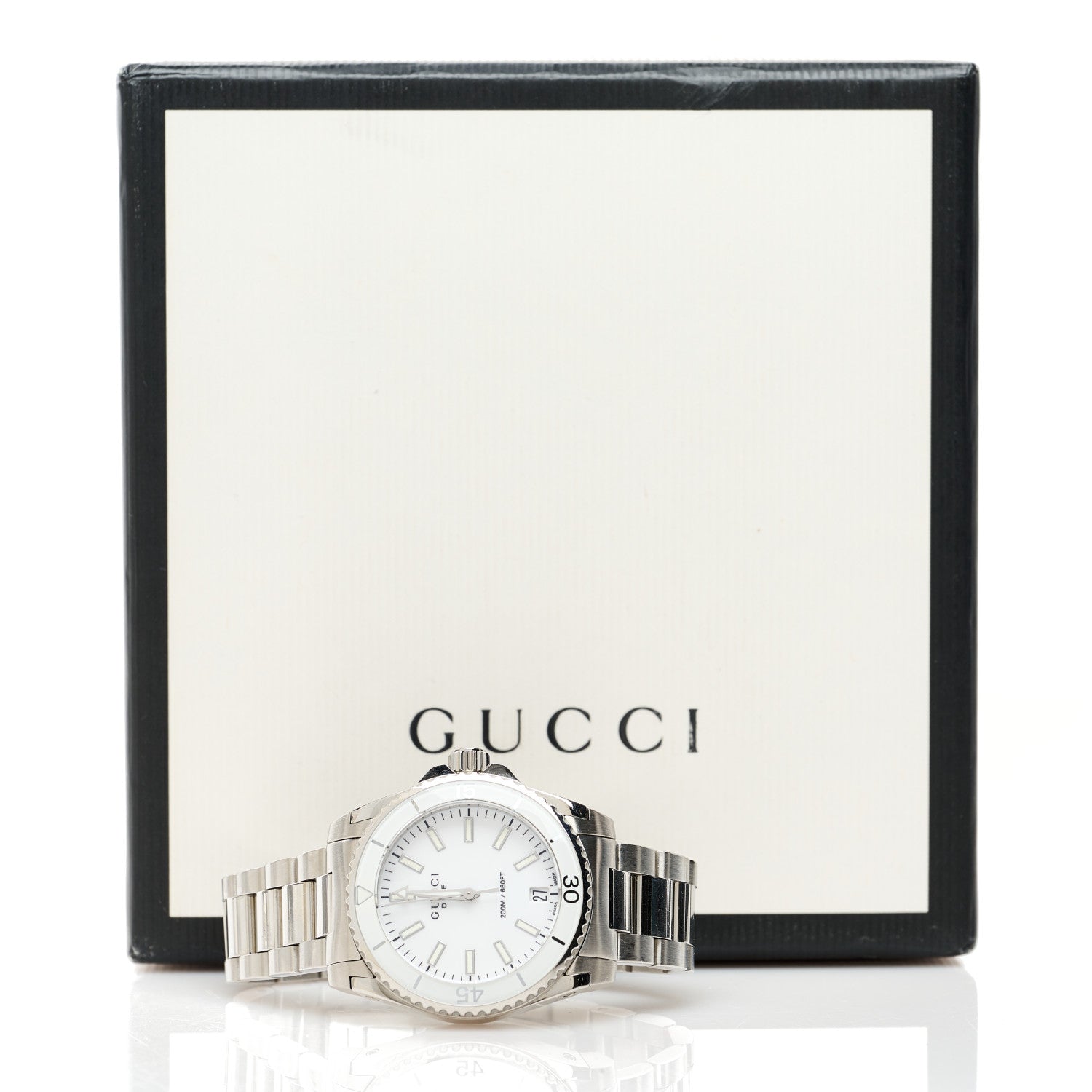 Gucci Stainless Steel 32mm Dive Quartz Watch White 5 of 5