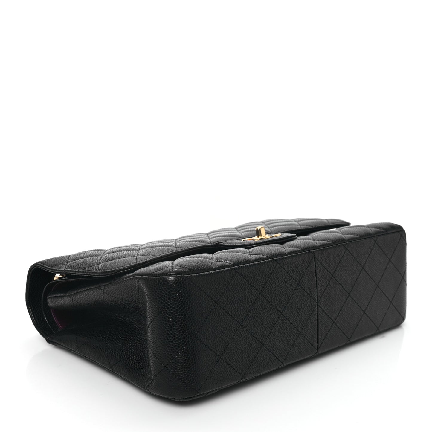 Caviar Quilted Jumbo Double Flap Black