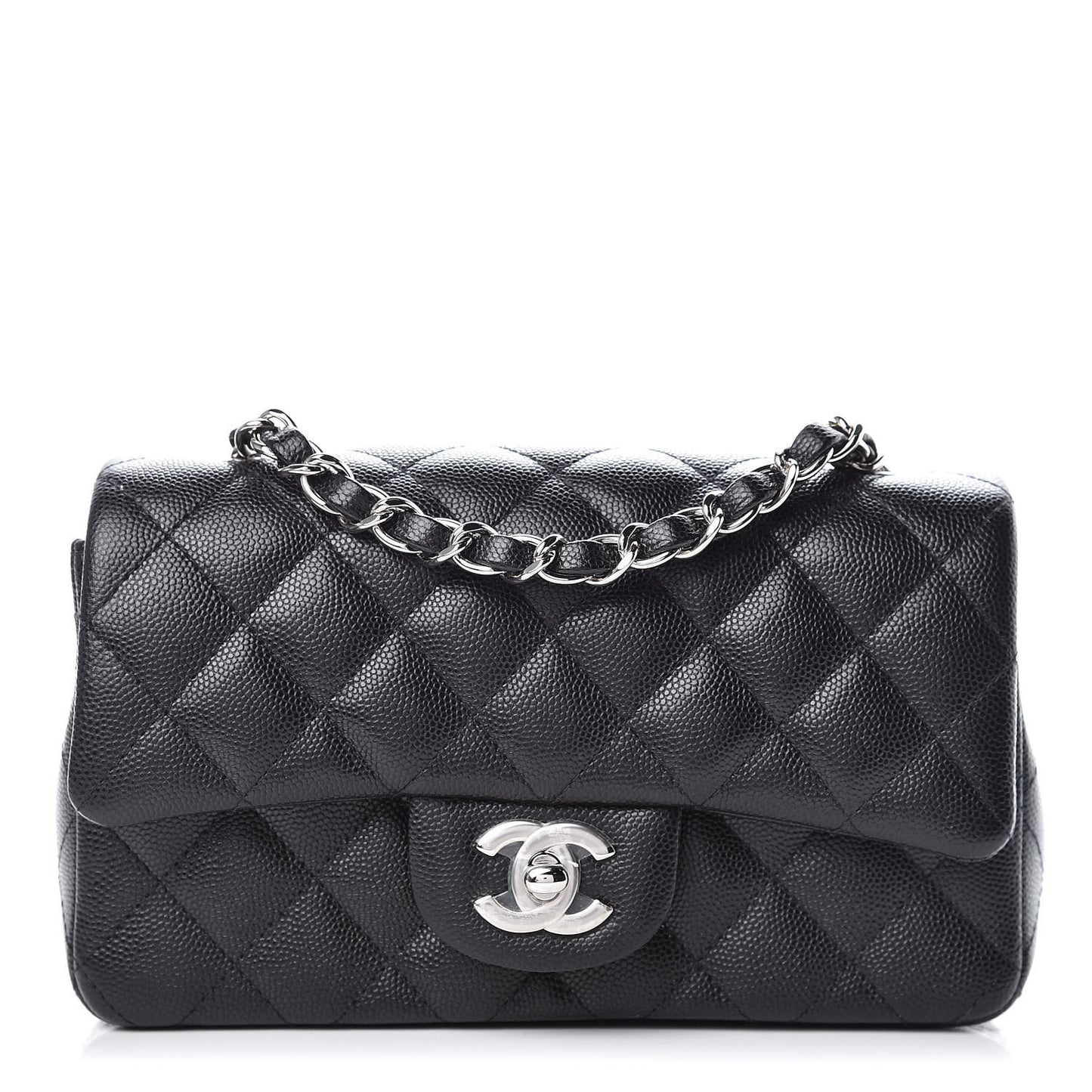 Caviar Quilted Mini Rectangular Flap Black