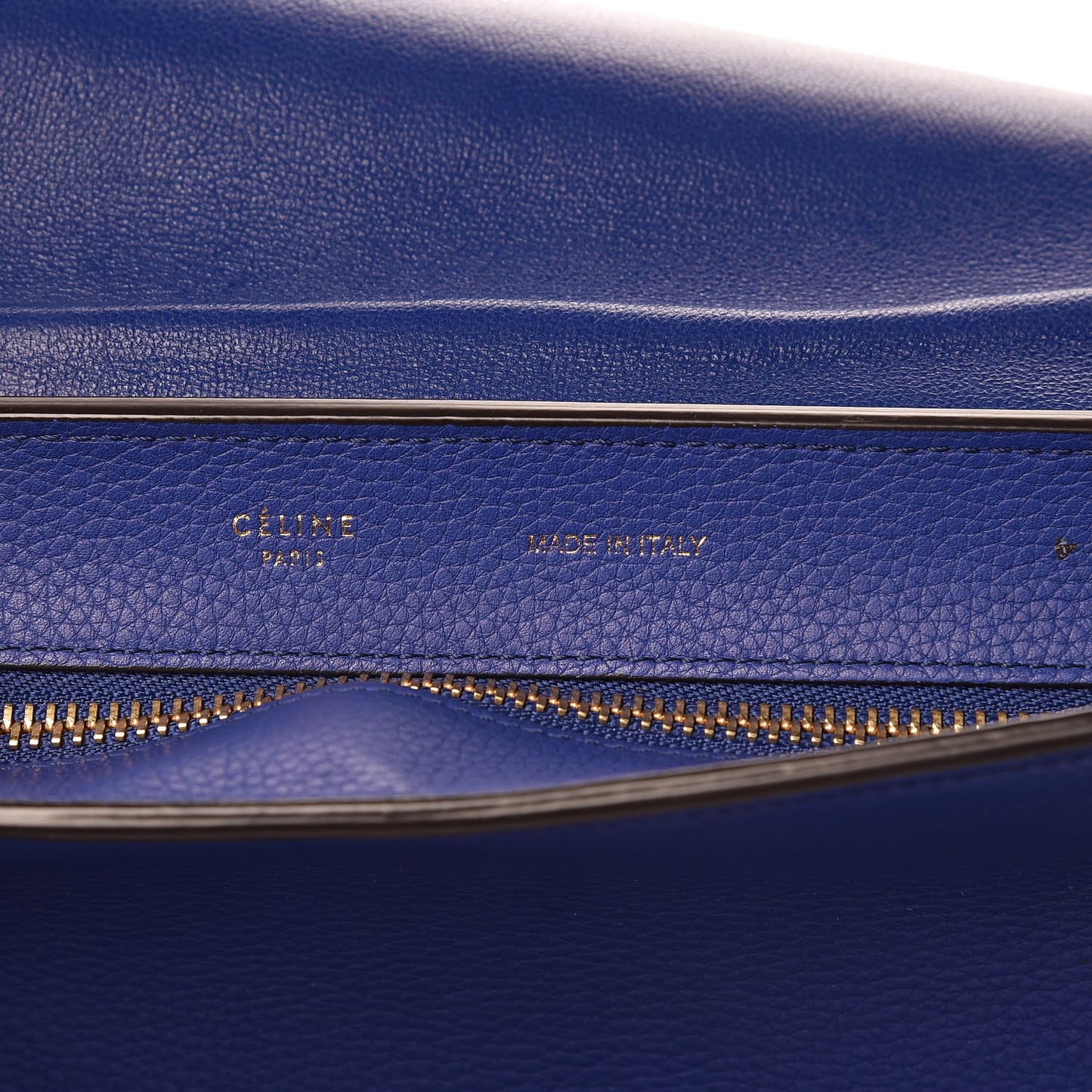 Drummed Calfskin Suede Medium Trapeze Indigo