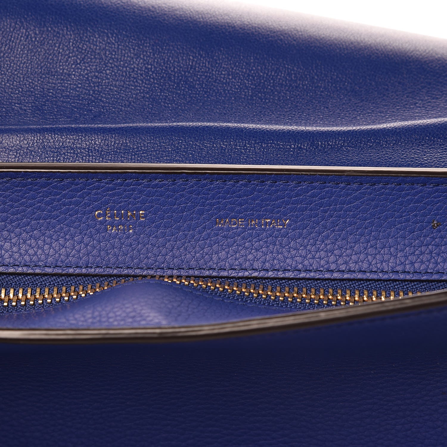 Celine Drummed Calfskin Suede Medium Trapeze Indigo 7 of 16