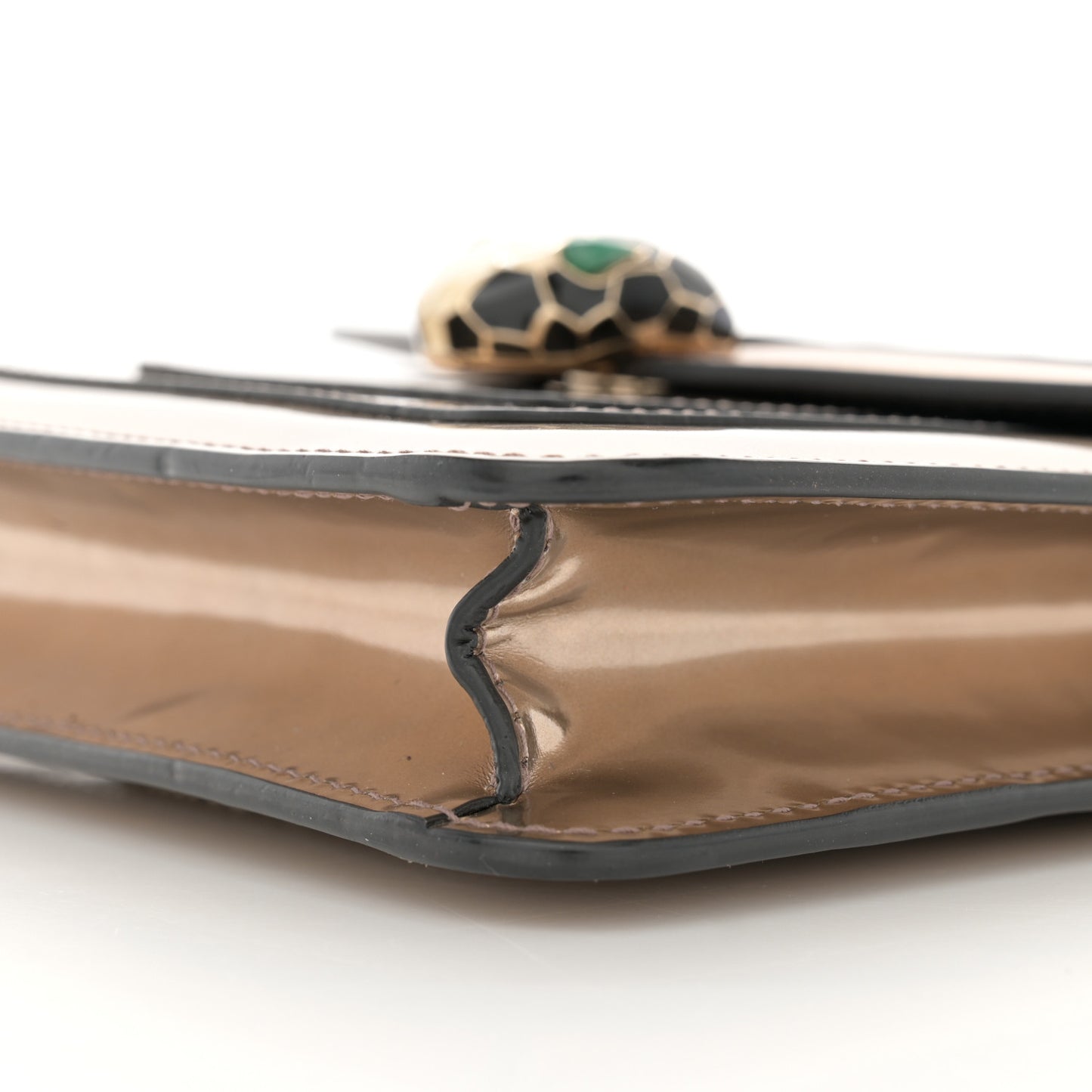 Metallic Calfskin Small Serpenti Forever Snake Strap Crossbody Bag Bronze