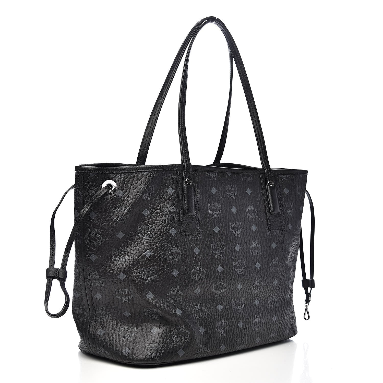 MCM Visetos Medium Liz Reversible Shopper Tote Black 5 of 15