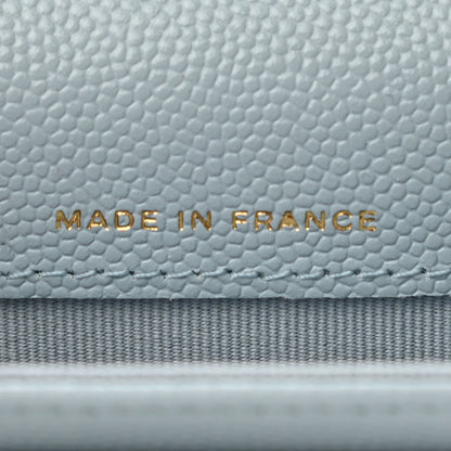 Chanel Caviar Quilted Flap Card Holder Wallet Light Blue 7 of 8