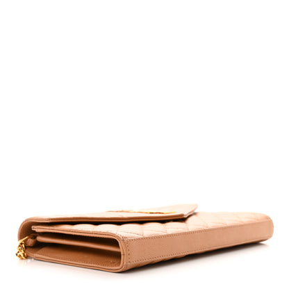 Saint Laurent Grain De Poudre Mixed Matelasse Triquilt Monogram Chain Wallet Dune 4 of 12